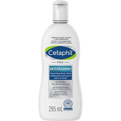 Cetaphil PRO Restoraderm Nourishing Body Wash Soothes Itches Gentle 295ml NEW