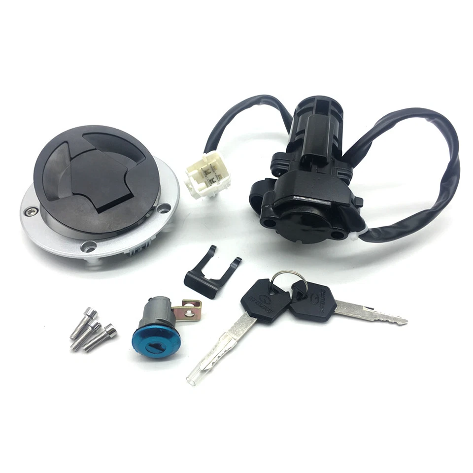 Juego de bloqueo de asiento con tapa de gas combustible interruptor de encendido para Kawasaki Ninja ZX6R/636 2013-2018 Foto 2 de 4