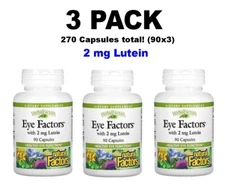 Natural Factors, 3 PACK, Eye Factors with 2 mg Lutein, 90 Capsules (270 total!)