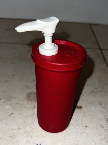 Vintage Tupperware Rosso Ketchup Keeper Contenitore Bottiglia Clessidra 🦋 - Foto 2 di 3