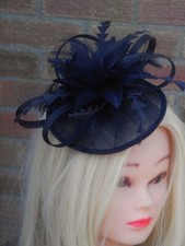 John Lewis Fascinator - Wedding Hat.  Dark Navy Blue.