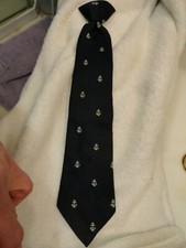 Boys 13.5" Blue Anchor Pattern Anderson-Little Clip-On Tie