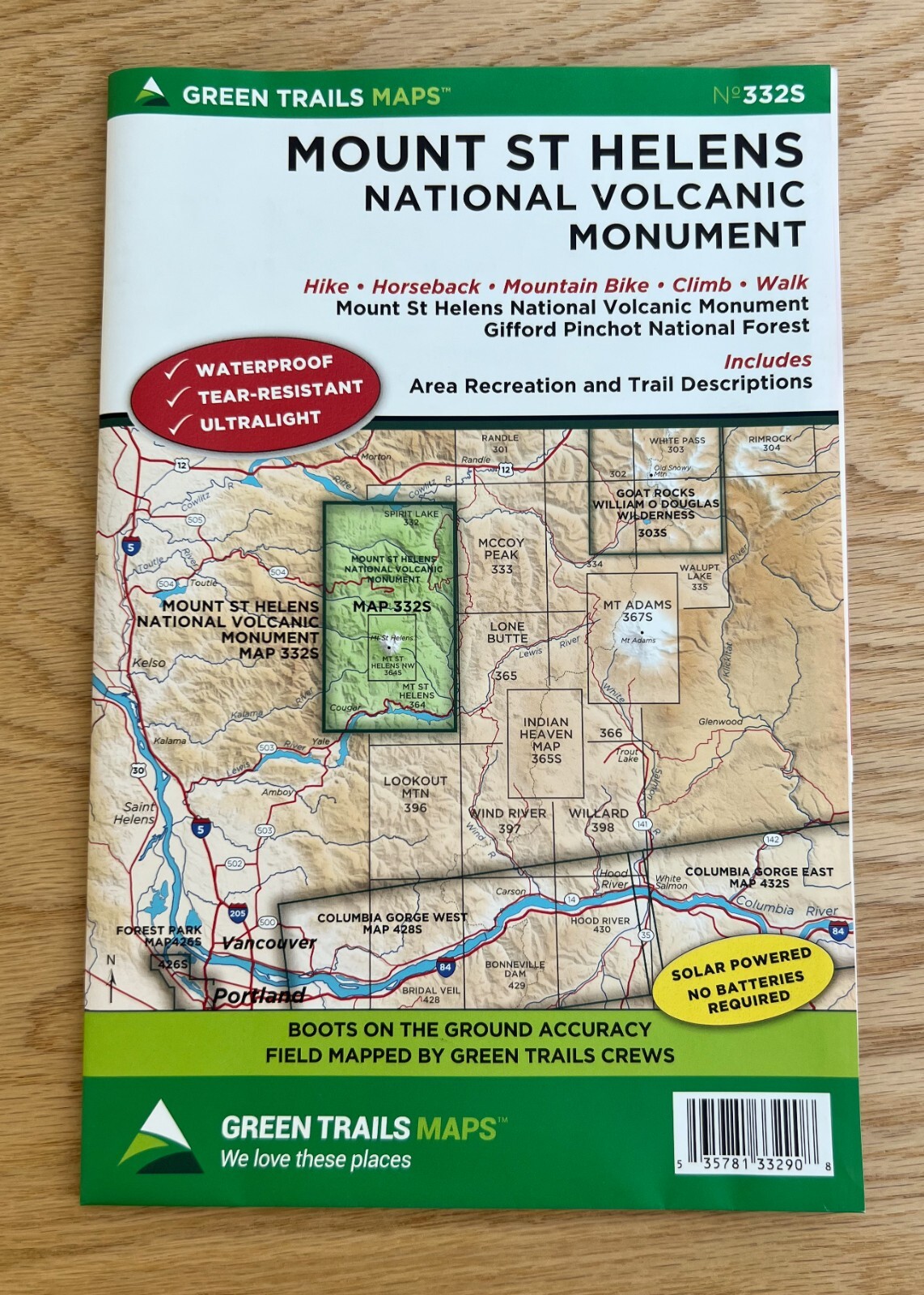 Mount St Helens National Volcanic Monument Green Trails Map 332S