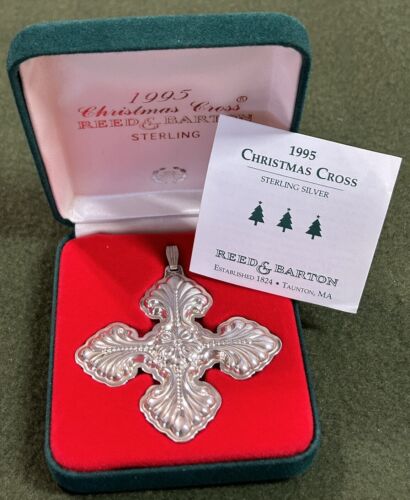 Reed And Barton Sterling Silver Christmas Cross 1995 25th Anniversary NEW IN BOX - Afbeelding 1 van 11