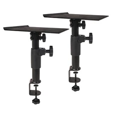 Sound Town 2-Pack Desktop Clamp-On Studio Monitor Speaker Stands (STSD-DCM-PAIR)