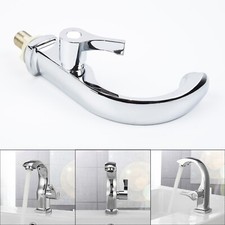 Chrome Folding Bathroom Sink Faucet Single Hole Basin Tap Wall Mount Cold Water