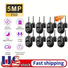 8PCS 5MP PTZ WIFI Security Camera Wireless Home Outdoor Smart Two-Way Audio