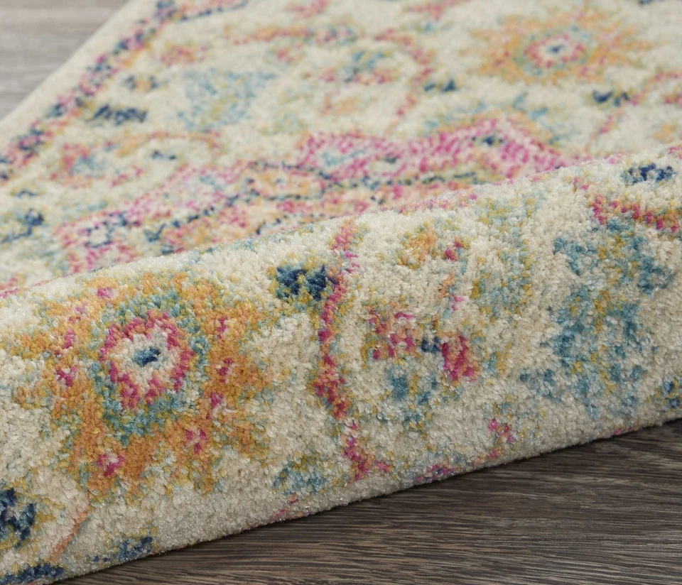 Alfombra 8' X 10' rosa y marfil del suroeste de Dhurrie Foto 3 de 4