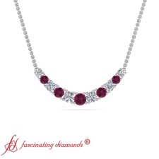 1 Ctw Lab Round Cut Diamond Graduated Smile Pendant For Women 14K Solid Gold