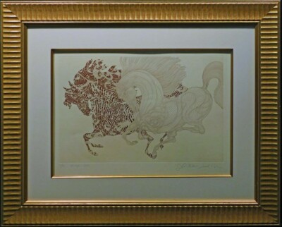 Guillaume Azoulay ''Harlequin'' etching on paper Hand Signed framed  Make an Offer
