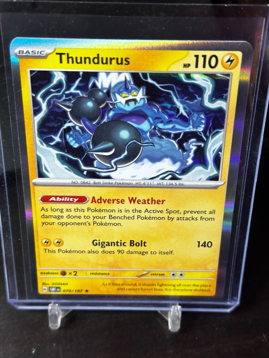 thundurus pokemon card value 070 197 Thundurus - Pokemon TCG Obsidian Flames 070/197 - NM - HOLO RARE