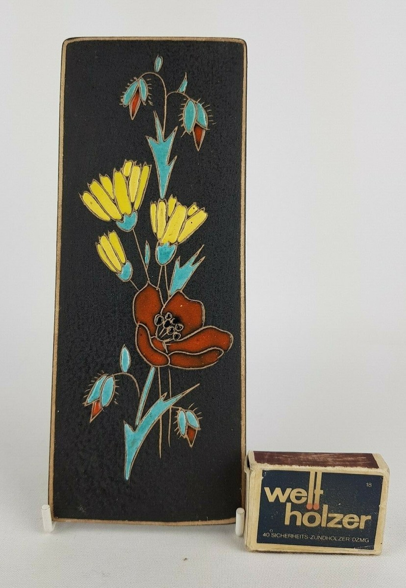 工芸品 Vintage Ruscha Fat Lava Wall Plate Vintage 60-70 RUSCHA KERAMIK Wall Plate Flower West German