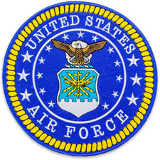 US Air Force Blue round Center Back Patch for Biker Vest