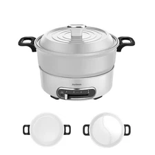 Joydeem 2 in 1 Shabu Shabu Pot, 3.5L Electric Hotpot Pot with Two Removable Pot,