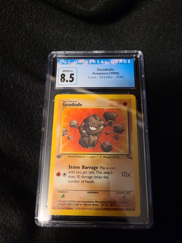 Geodude (1st Edition) graded CGC 8.5 for sale on eBay