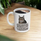 Funny Cat Meme Sarcastic Coffee Mug | Cat Lover Gift 11oz Cup with Sarcasm Quote