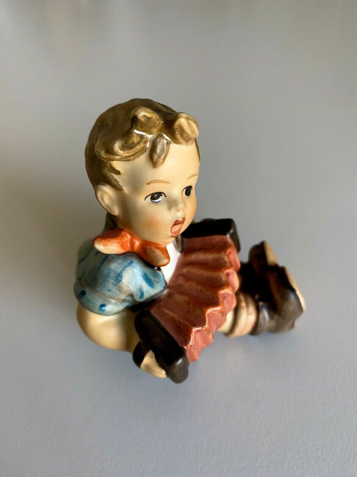 1968 Goebel Hummel Boy with Accordion Porcelain Figurine Vintage Rare