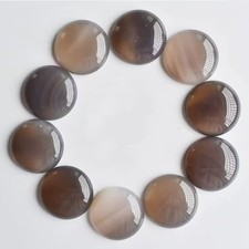 10pcs 25mm Natural Grat Agate Round CAB CABOCHON DIY Jewelry Making No Holes