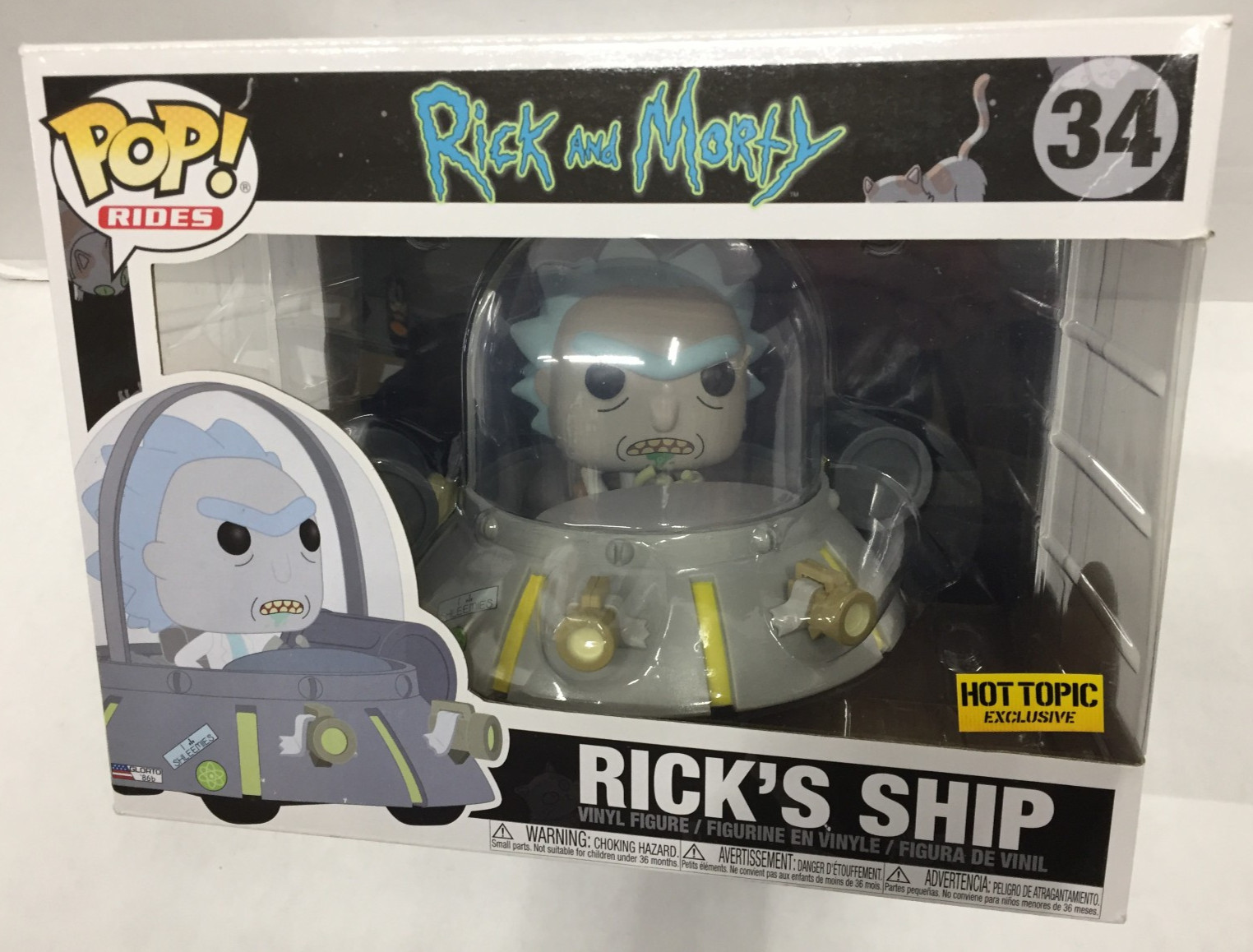 FUNKO POP! Rick's Ship RICK AND MORTY Hot Topic Exclusive RIDES #34 Vinyl FIGURE