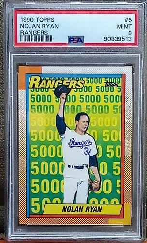 1990 Topps ⚾Nolan Ryan #5 Texas Rangers Mint PSA 9 5,000th Strikeout Aug 22,1989