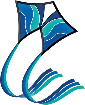 Günther Flugspiele 1158 - Einleiner-Drachen Blue Wave, ca. 90 x 70 cm, Kinderdra