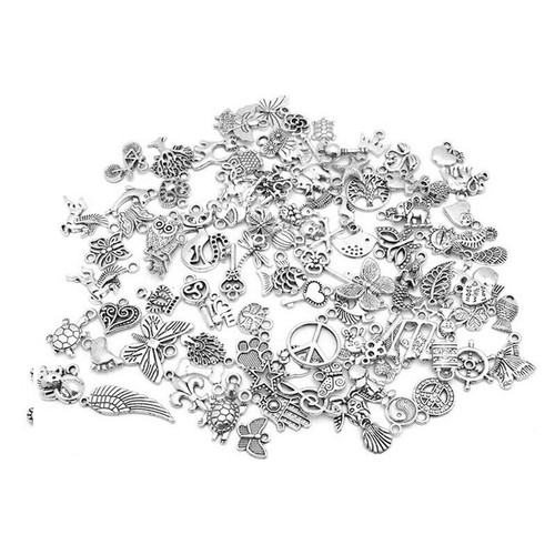 100PCS Bulk Tibetan Silver Mix Charm Pendants Necklace Jewelry Making DIY Craft - Picture 10 of 13