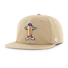 '47 Brand Cap MLB Los Angeles Dodgers Khaki Cartoon Icon Captain Basecap Hotdog
