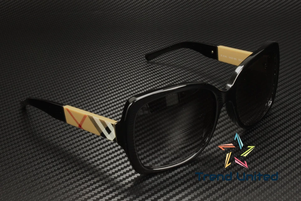 Очки солнцезащитные женские BURBERRY BE4160 34338G черные серые градиентные 58 мм - Изображение 4 из 4