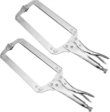 2 PCS 18 Inch C Clamp Locking Pliers, Heavy Duty C Locking Pliers with Swivel Pa
