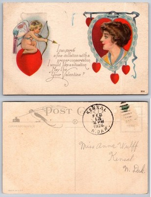 Valentine Cupid Hearts KensaI NDak Postcard