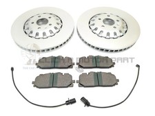 Front 2 Brake Discs And Pads And Sensors For Audi Q7 3.0 TDi 2016-2024 (375mm)