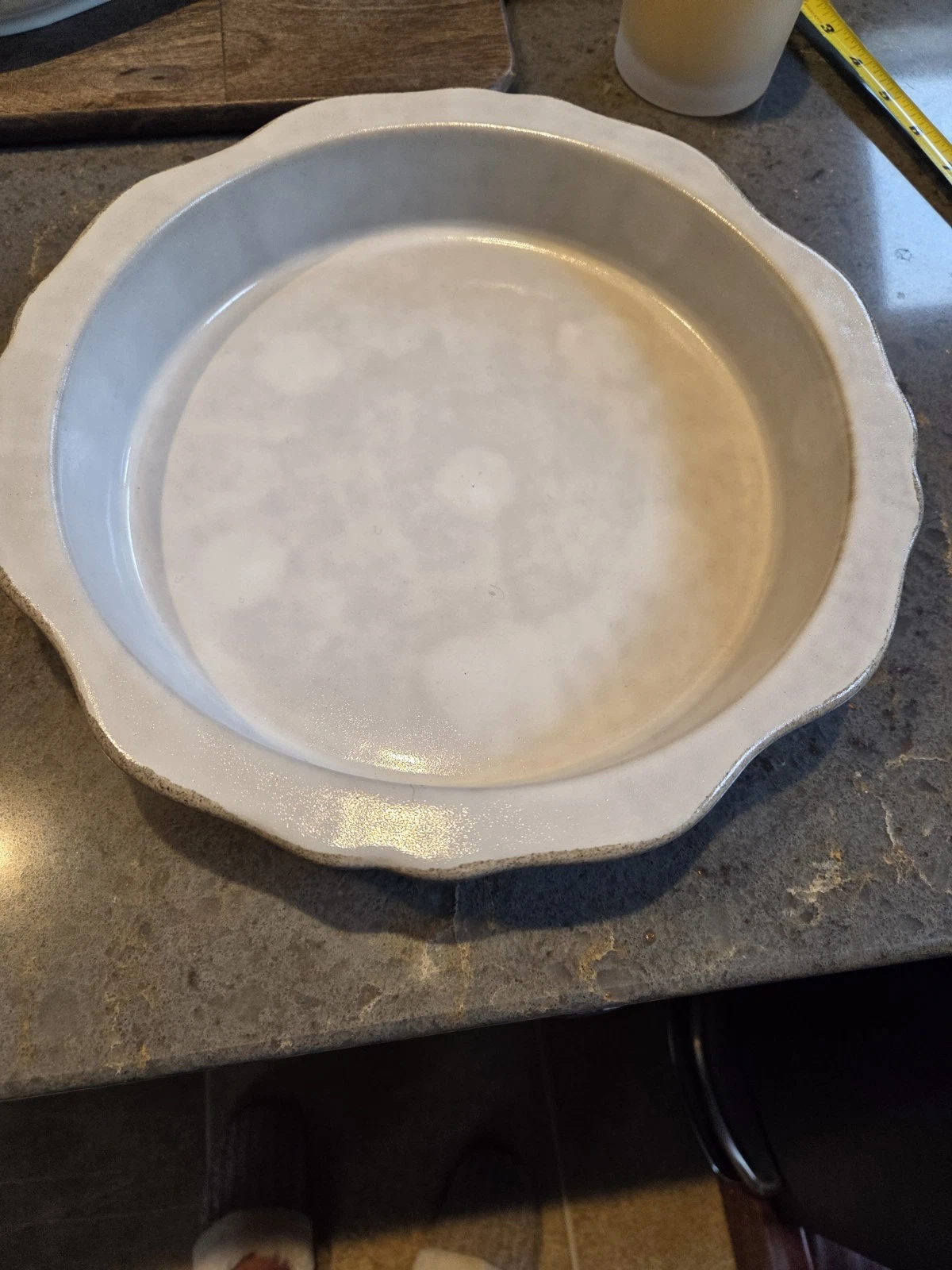 Hearth and Hand Magnolia Stoneware Pie Dish Cream Scalloped Edges
