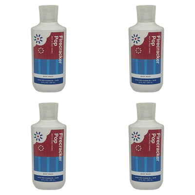Four 4x (4)Bath and Body Works Firecracker Pop Body Wash (10 FL OZ / 295 mL)
