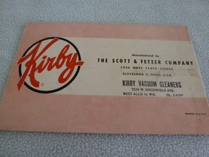 Kirby Model 511 Sanitation System Instruction Book Manual