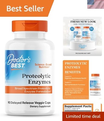 Non-GMO Vegetarian Proteolytic Enzymes for Immune & Digestive Wellness - 90 Caps