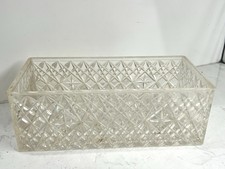Vintage Lucite Diamond Cut Tissue Box Clear Starburst Acrylic Holder