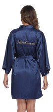 Women Short Kimono Robe Bride Bridesmaid Wedding Party Bridal Gown Sleep