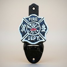 Fire Department Cast Iron Wall Bottle Opener