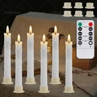6PCS Flameless Taper Candles Light Flickering Battery Operated with Remote Timer
