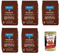De Cecco Integrale Mezzi Ditali Rigati N. 159, Vollkornnudeln, 5X500G+Polpa 400G