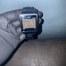 GUESS RADAR W0595G2 MENS DIGITAL CHRONOGRAPH ALARM WATCH LCD Stainless Steel