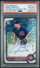 2022 BOWMAN CHROME PRSPCT AUTOS #CPAJTS JAMES TRIANTOS 107/299 PSA 8 AUTO 10