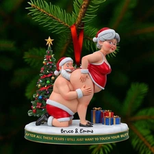 Mischief Santa Couple 2025 Ornament - Personalized Christmas Gift for Couples