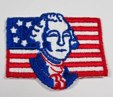 George Washington Patch Vintage Embroidered USA Flag Patriotic Sew On