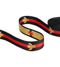 Black  Red Gold BEE Ribbon 1.5 Inch Wide 2 Yards Craft Ribbons Bows Bag Straps