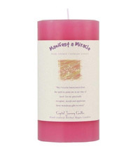 Crystal Journey MANIFEST A MIRACLE Reiki Energy Large 3x6 Herbal Pillar Candle