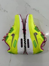 Nike AIR MAX 90 GS CW5795-700 Neon Pink Volt Yellow Sneakers Sz 4.5 Youth Shoes