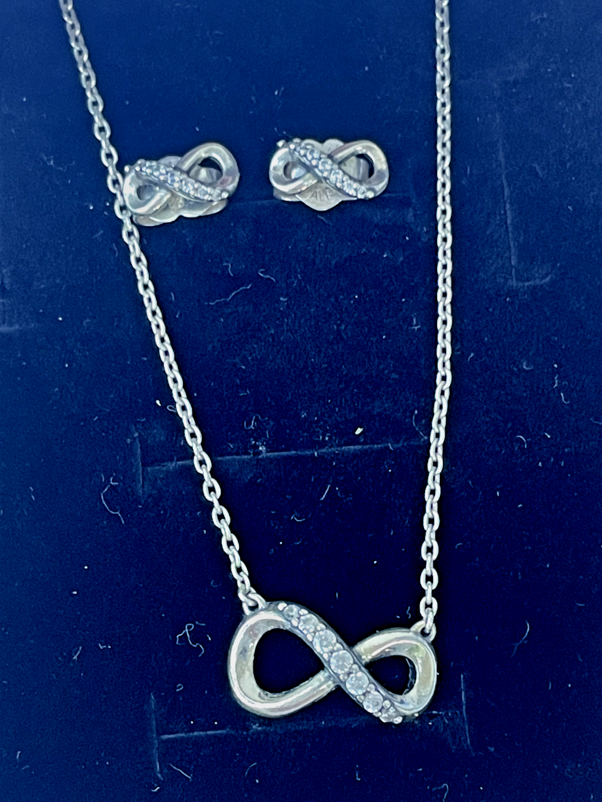 PANDORA Sterling Silver Infinite Love Necklace and Earrings Set