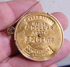 Bryan McKinley 1896 medal token pin campaign political