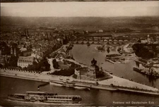 RPPC Aerial Koblenz Deutsches Eck view Germany vintage postcard s145